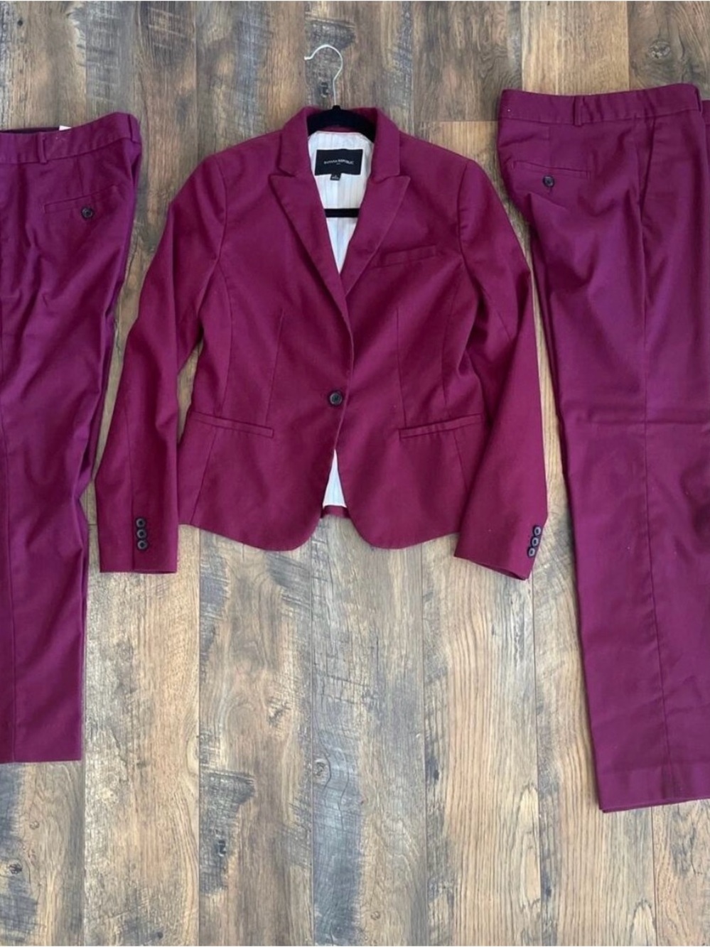 Banana Republic Red Blazer and Pants 3-Piece Suit Set